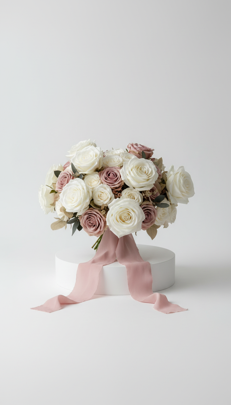 Dove White Luxe Rose Arrangement