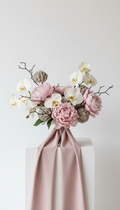 Warm Stone Peony & Orchid Composition